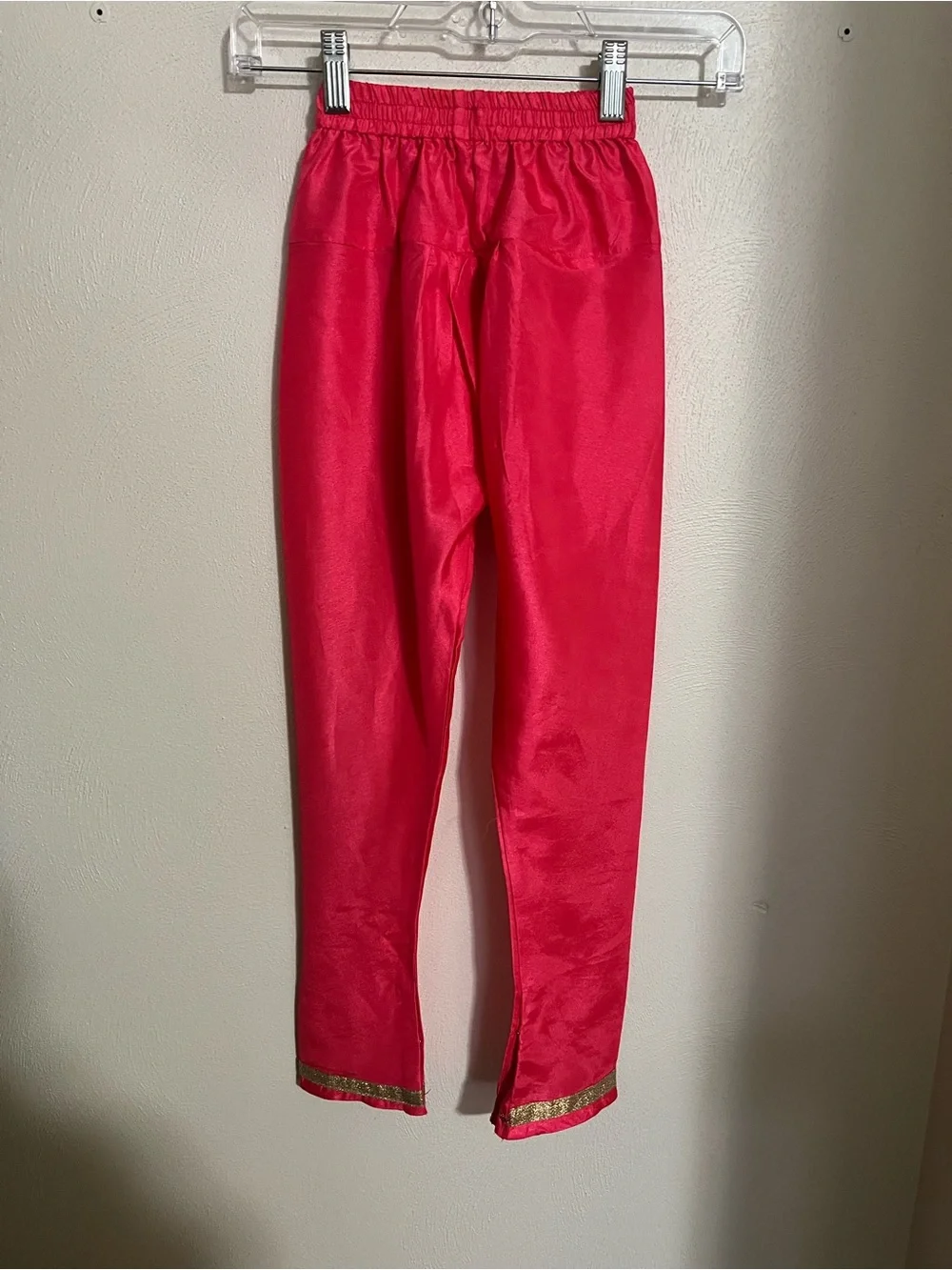 NO BRAND Anarkai Mastani Churidar Dress Suit 2 Pieces Hot Pink‎ Gold Girl's Sz M